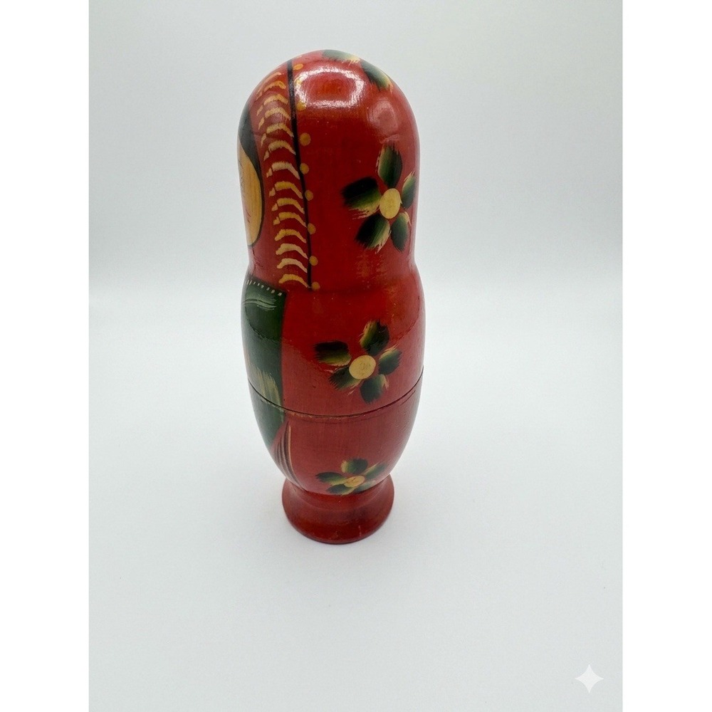 Vintage Nesting Dolls Vintage Indian Matryoshka Hand Painted Wood Stacking Set - Picture 9 of 9